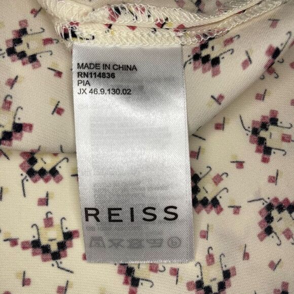 Reiss Pia Tetris Print Top Cream size 6 - Picture 14 of 16